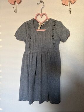 Matilda Jane Gray Knit Short Sleeve Ruffle Dress